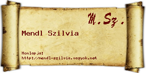 Mendl Szilvia névjegykártya
